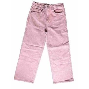 Ann Taylor LOFT High Waisted Pink Wide Leg Jeans Denim Pants Womens Size 26 / 2